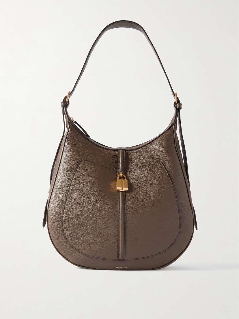 DeMellier The Siena Embellished Textured-leather Shoulder Bag