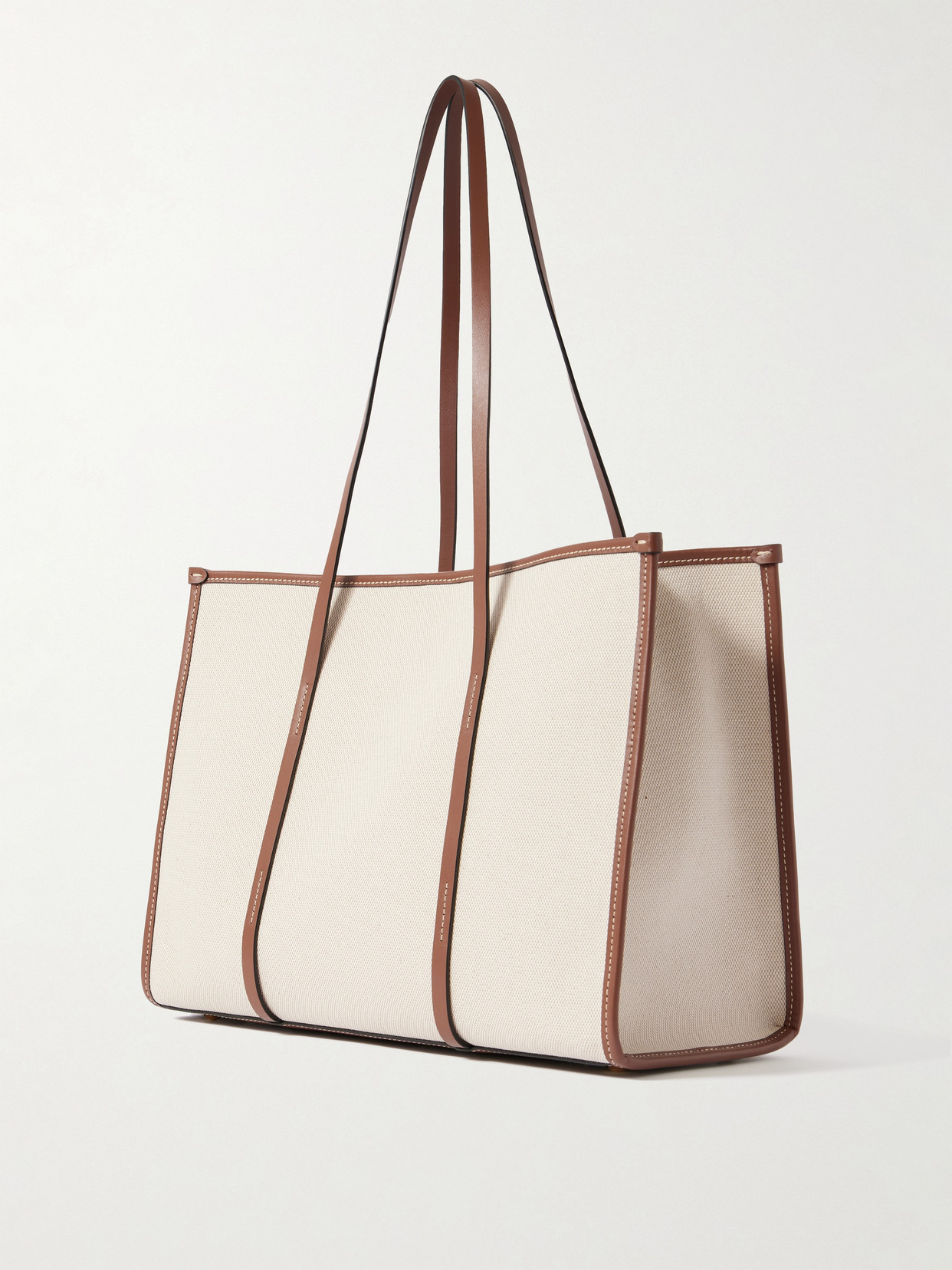 Demellier The Capri Leather-trimmed Canvas Tote