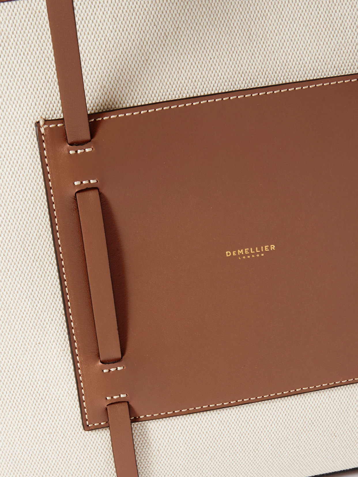 Demellier The Capri Leather-trimmed Canvas Tote