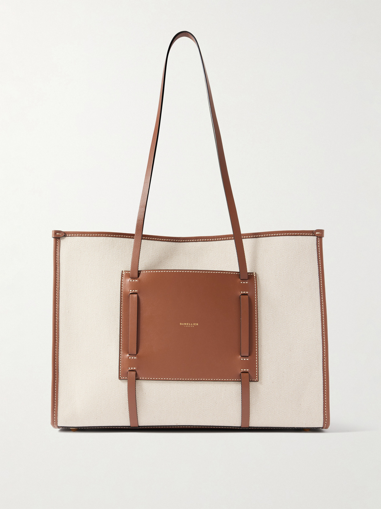 Demellier The Capri Leather-trimmed Canvas Tote