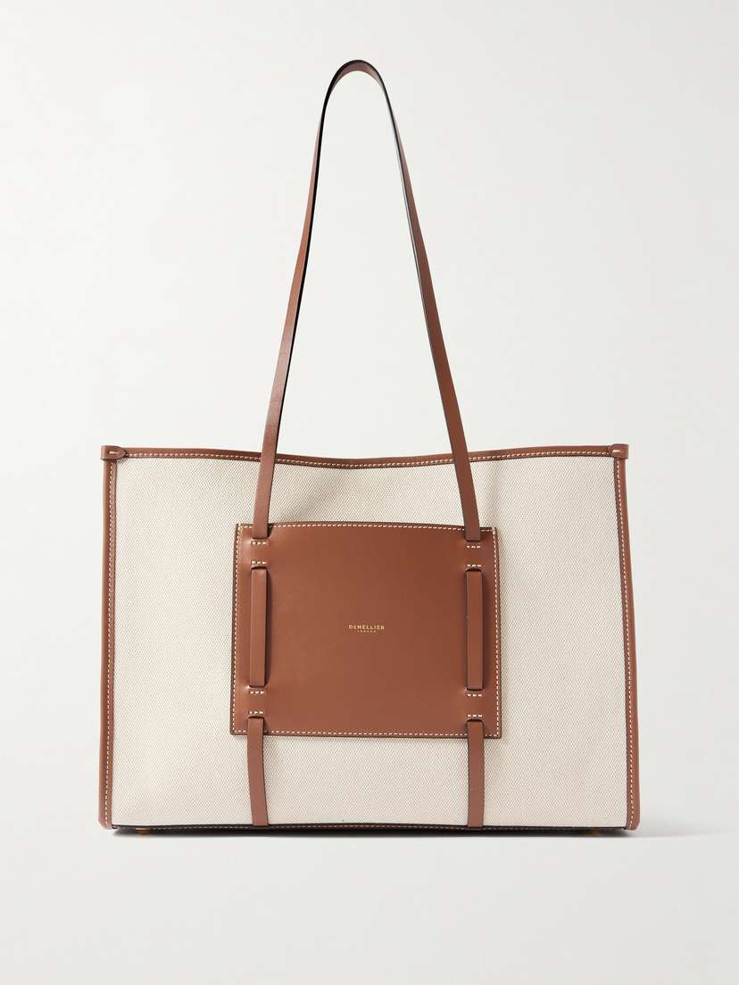 DeMellier The Capri Leather-trimmed Canvas Tote