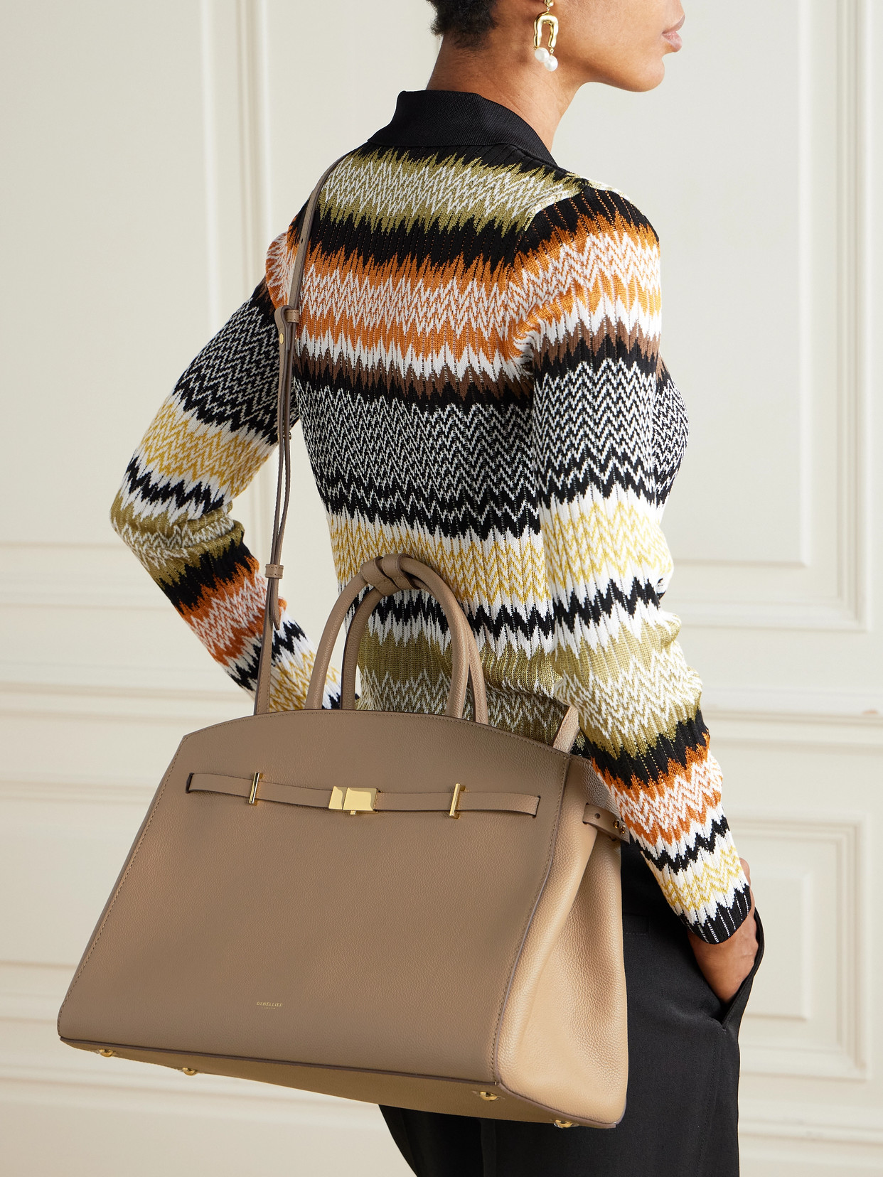 Demellier The Hudson Small Textured-leather Tote