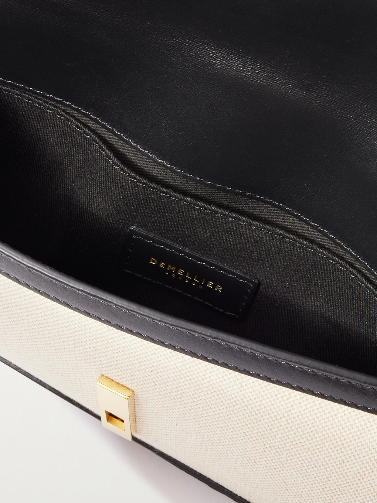 Demellier Tokyo Leather-trimmed Canvas Clutch