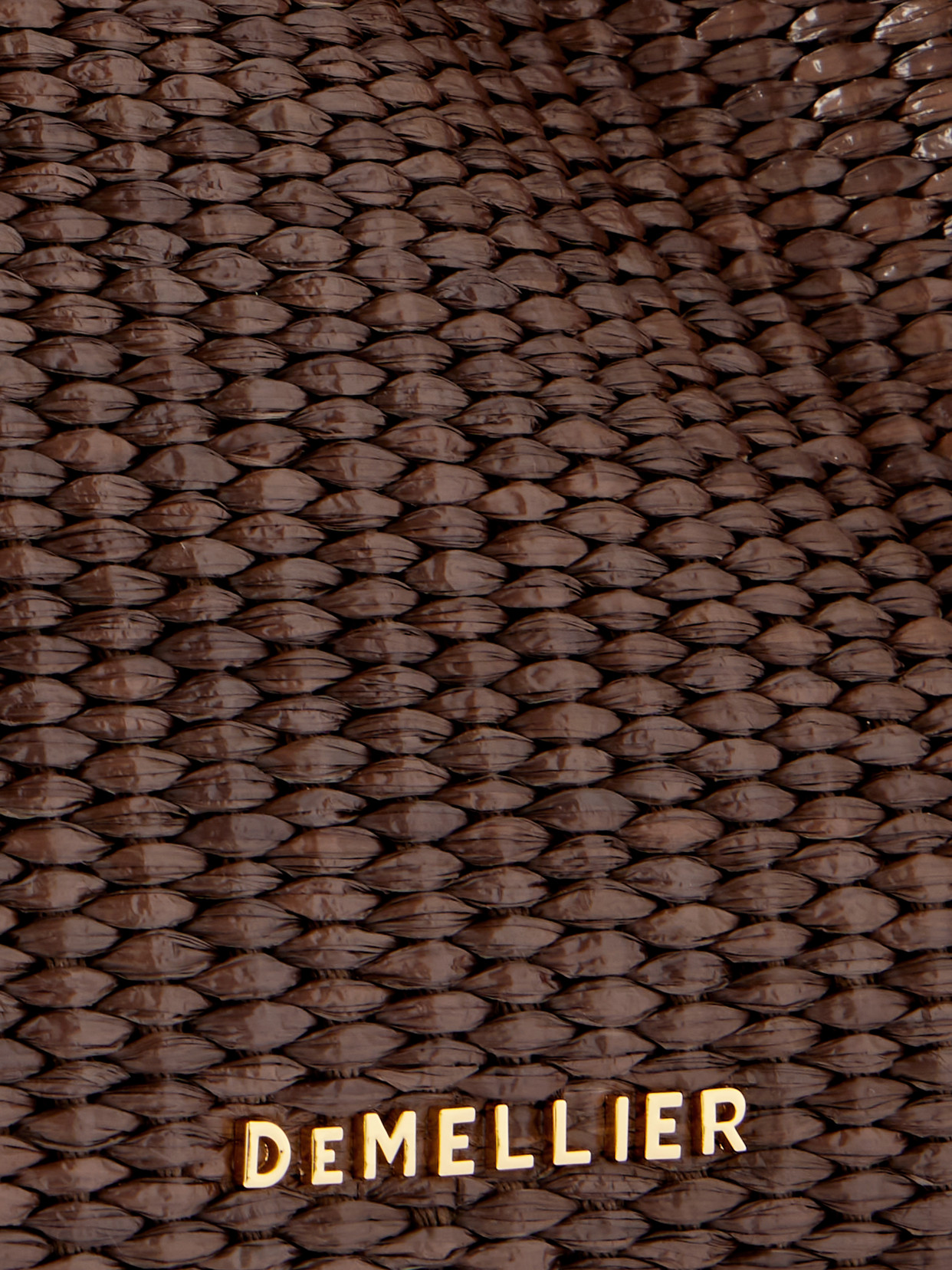 Demellier New York Midi Leather-trimmed Raffia Tote