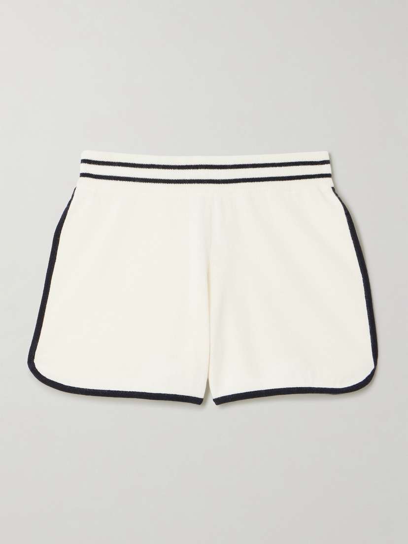 Allude Striped Cashmere Shorts