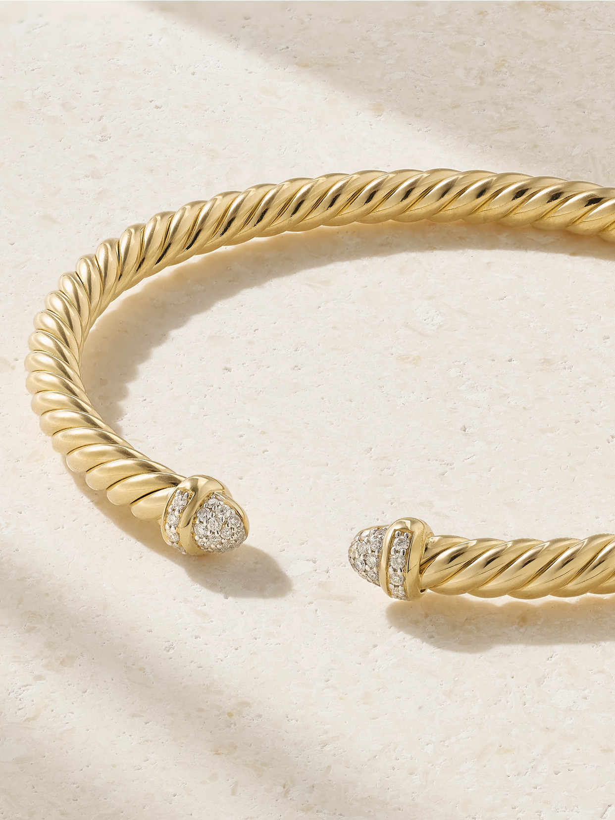 David Yurman Cablespira® Flex 18-karat Gold And Diamond Cuff In Gold