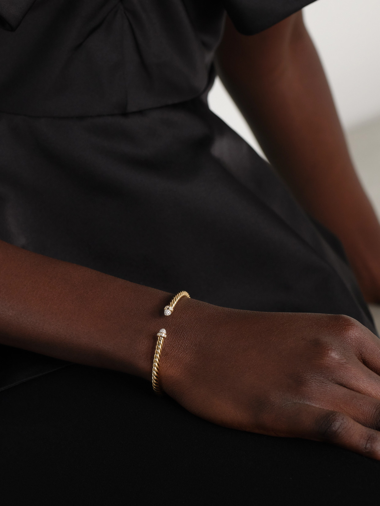 David Yurman Cablespira® Flex 18-karat Gold And Diamond Cuff In Gold