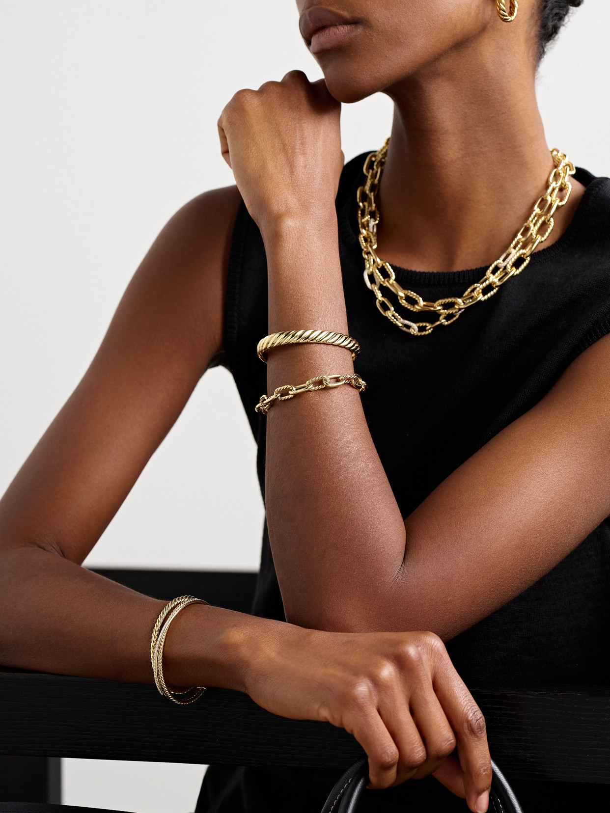 David Yurman Sculpted Cable 18-karat Gold Bracelet In Gold
