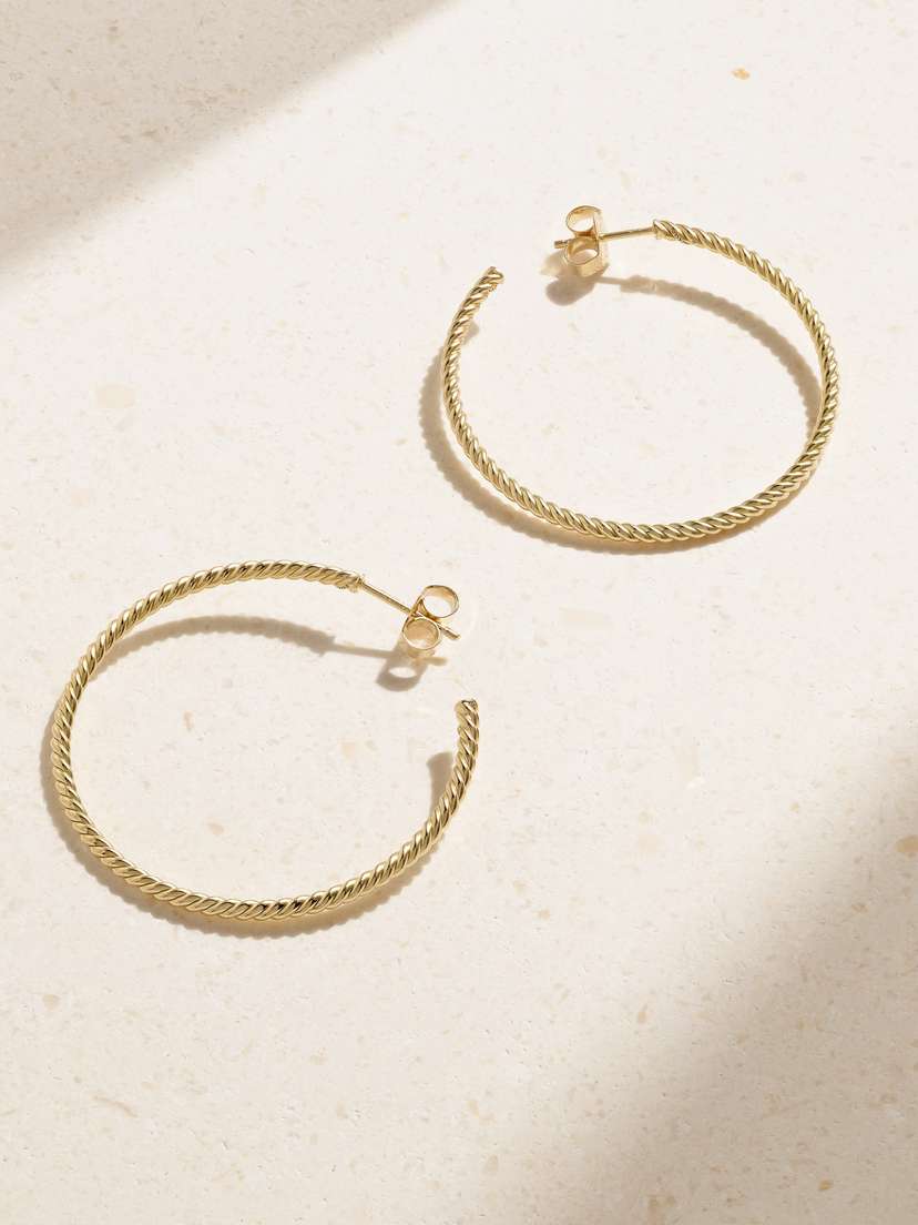 David Yurman Cablespira® 18-karat Gold Hoop Earrings