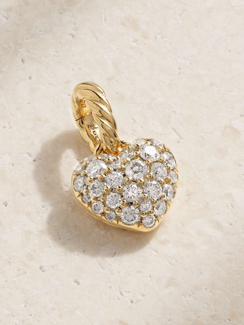 David Yurman Amulets Petite Heart 18-karat Gold Diamond Pendant
