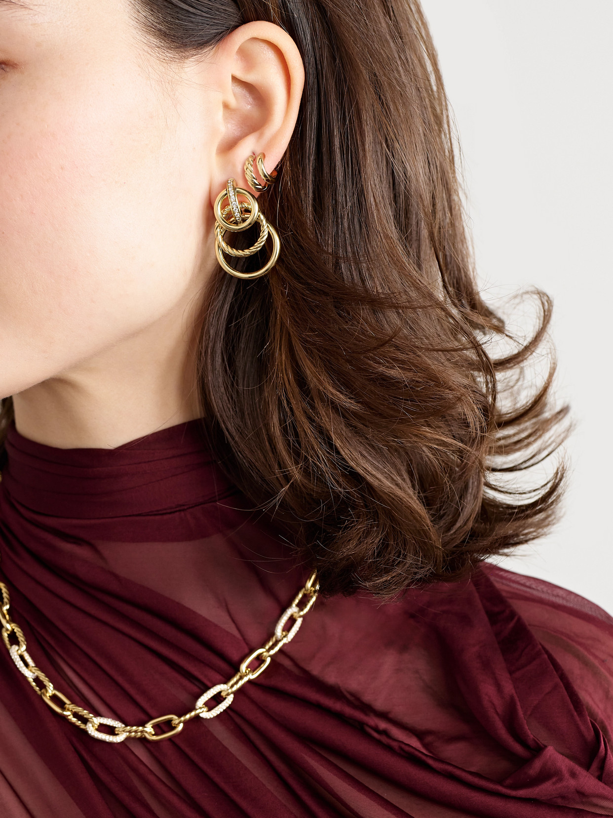 David Yurman Dy Mercer® 18-karat Gold Diamond Earrings