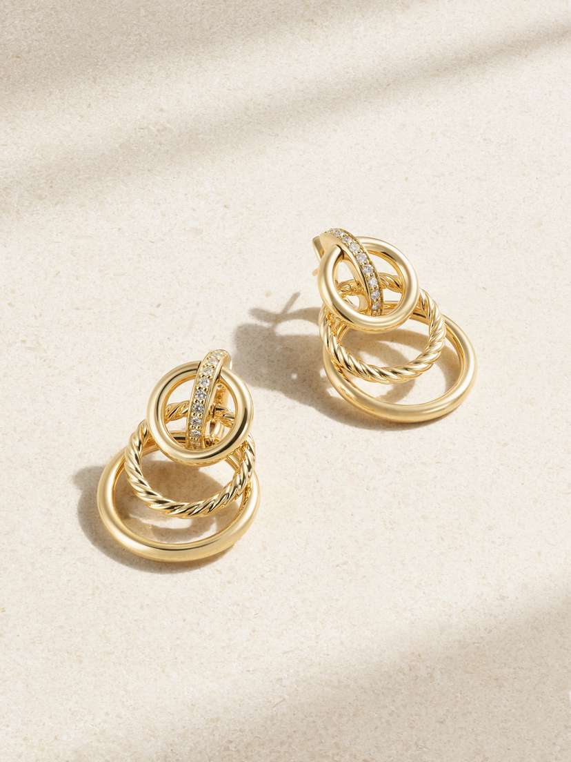 David Yurman Dy Mercer® 18-karat Gold Diamond Earrings