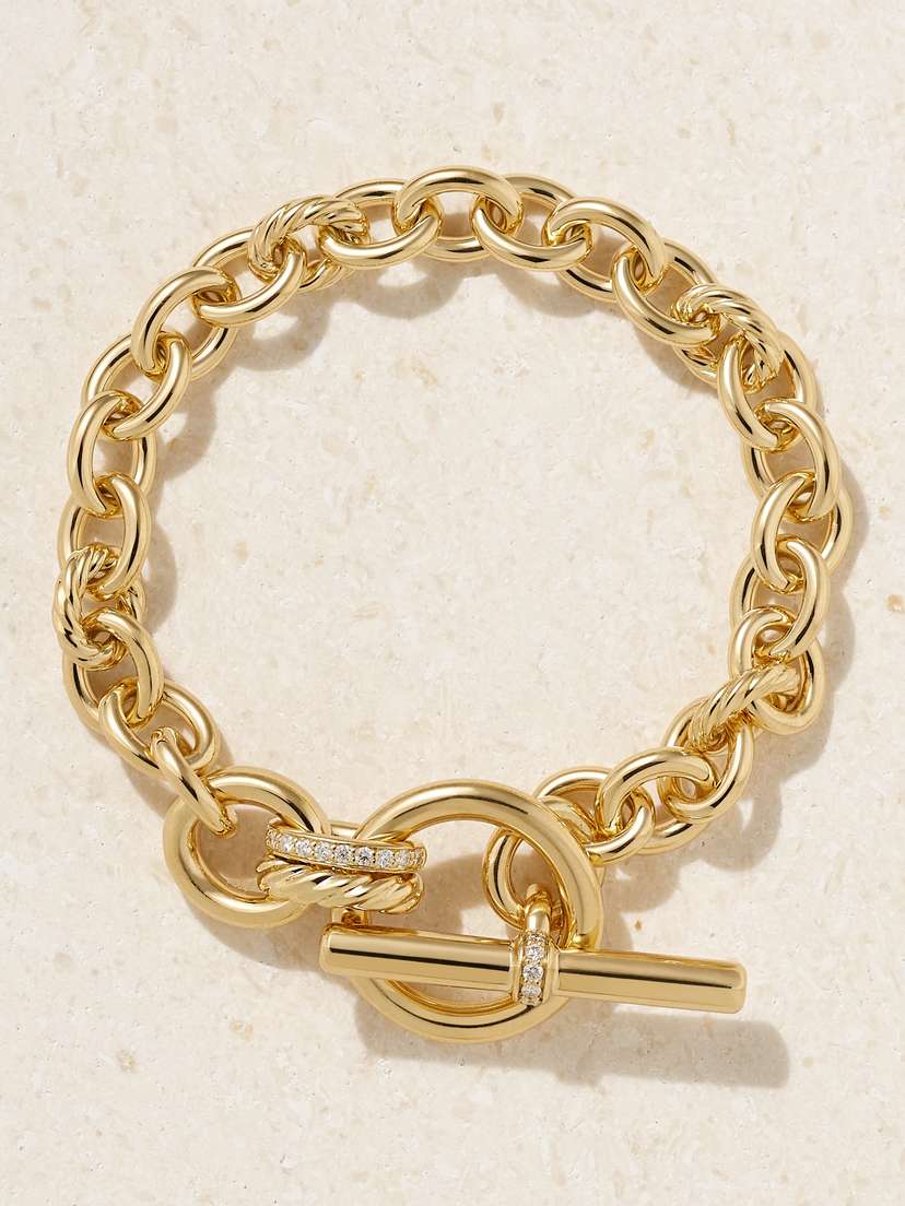 David Yurman Dy ercer® 18-karat Gold Diamond Bracelet