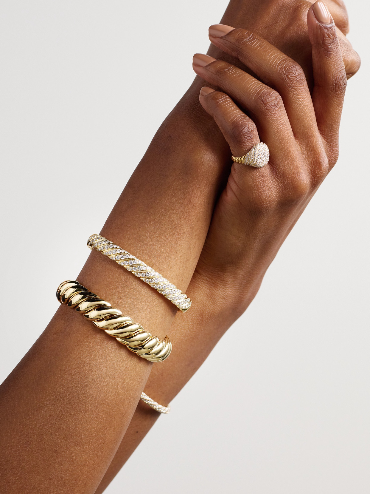 David Yurman Sculpted Cable 18-karat Gold Diamond Bracelet