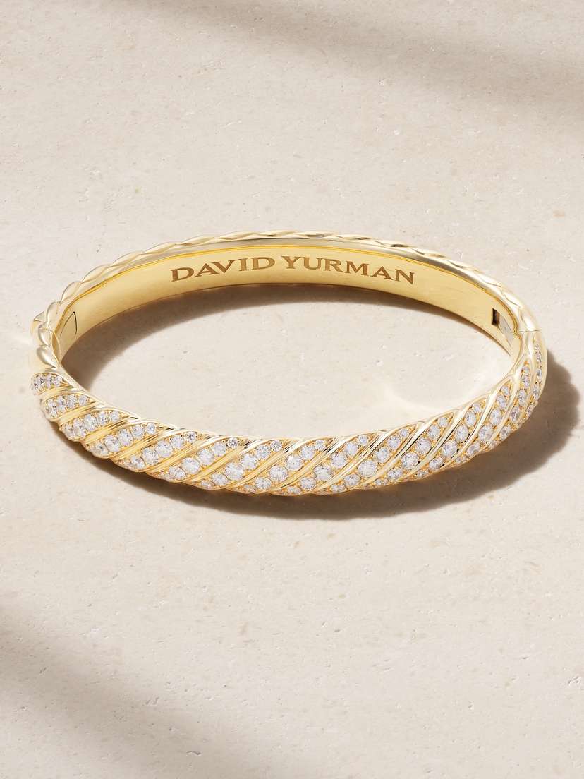 David Yurman Sculpted Cable 18-karat Gold Diamond Bracelet