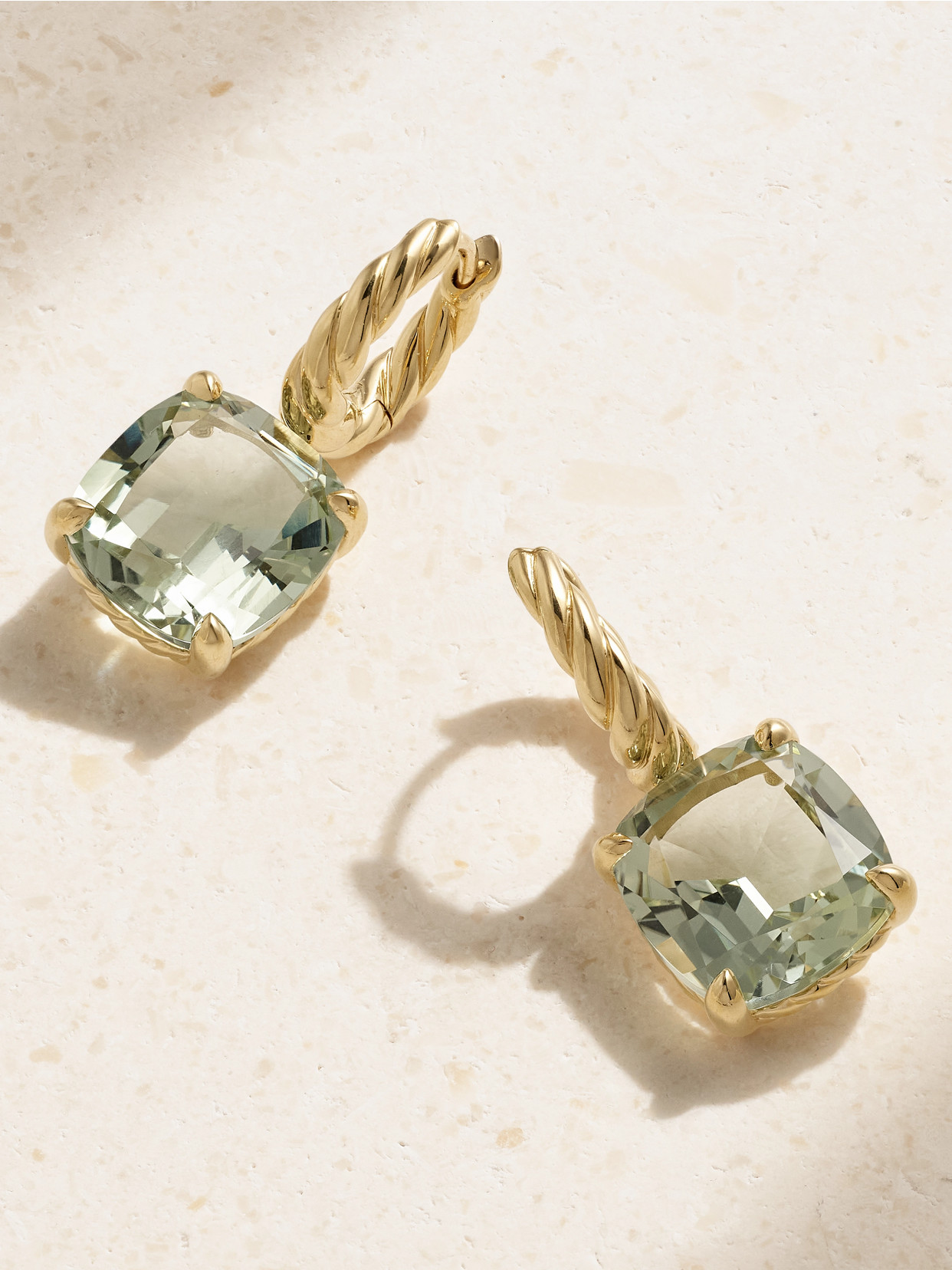 David Yurman Marbella 18-karat Gold Prasiolite Hoop Earrings In Gold