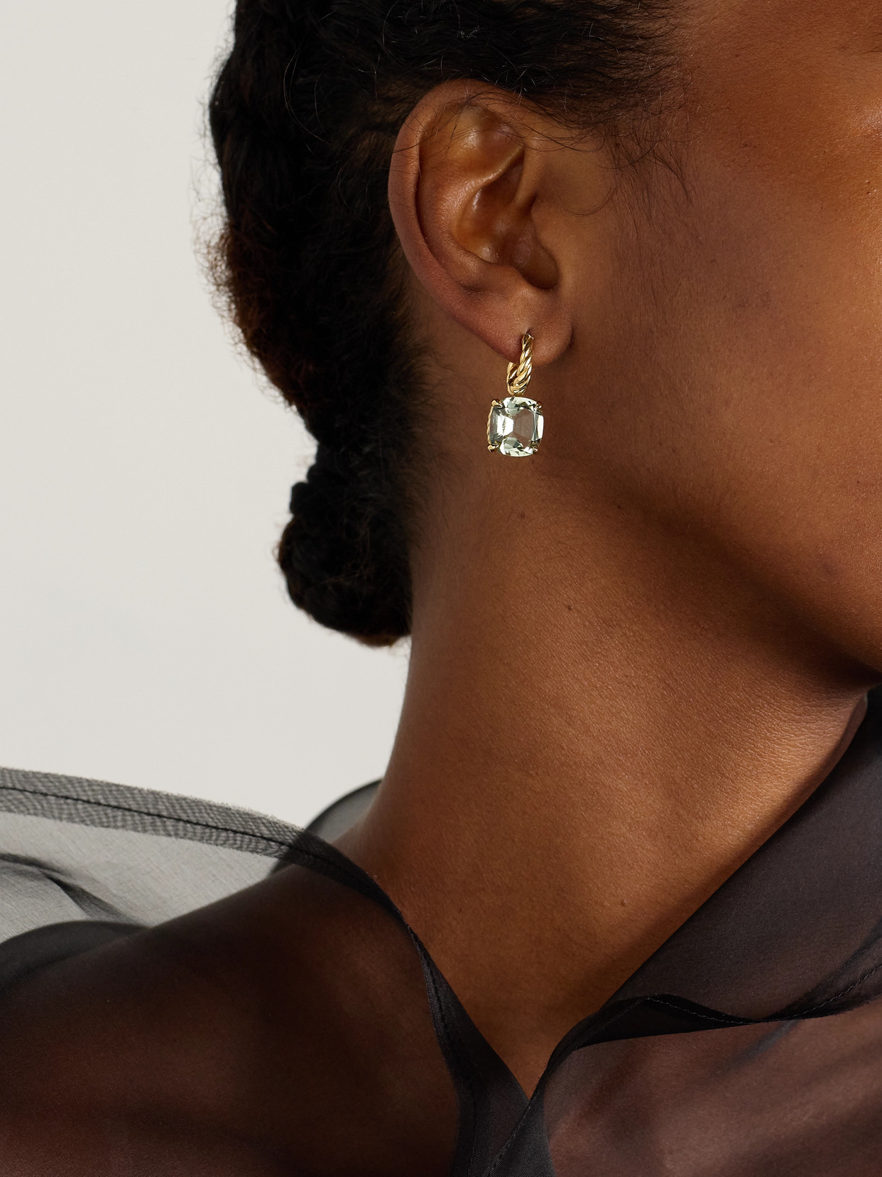David Yurman Marbella 18-karat Gold Prasiolite Hoop Earrings In Gold