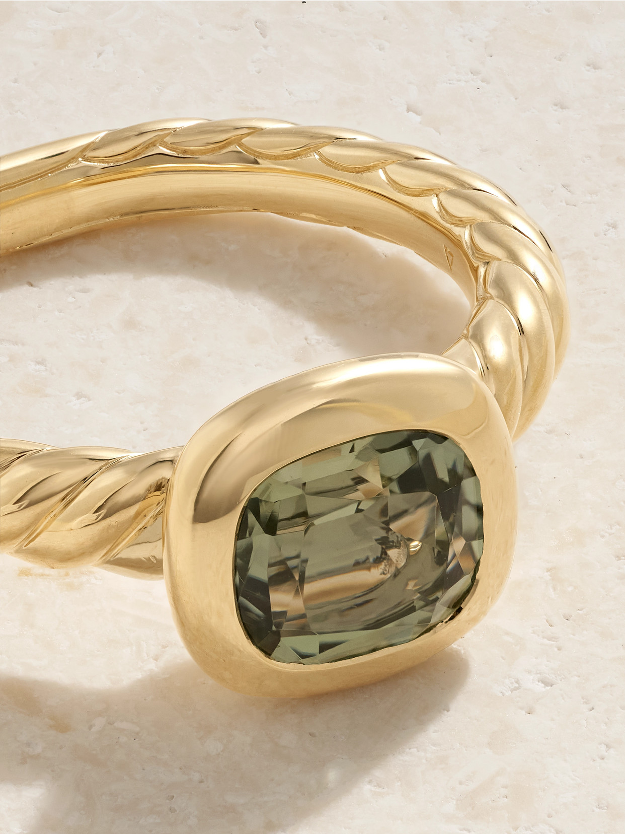 David Yurman Dy Mercer® 18-karat Gold Prasiolite Ring In Gold