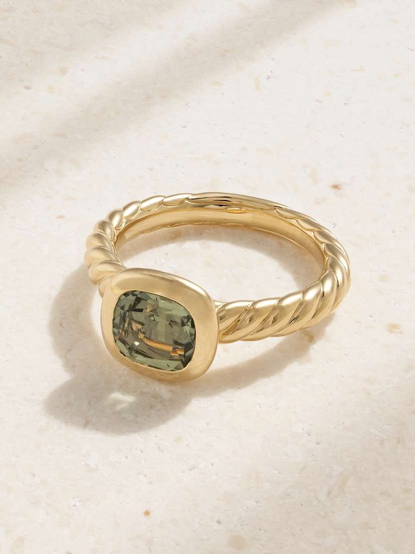David Yurman Dy Mercer® 18-karat Gold Prasiolite Ring