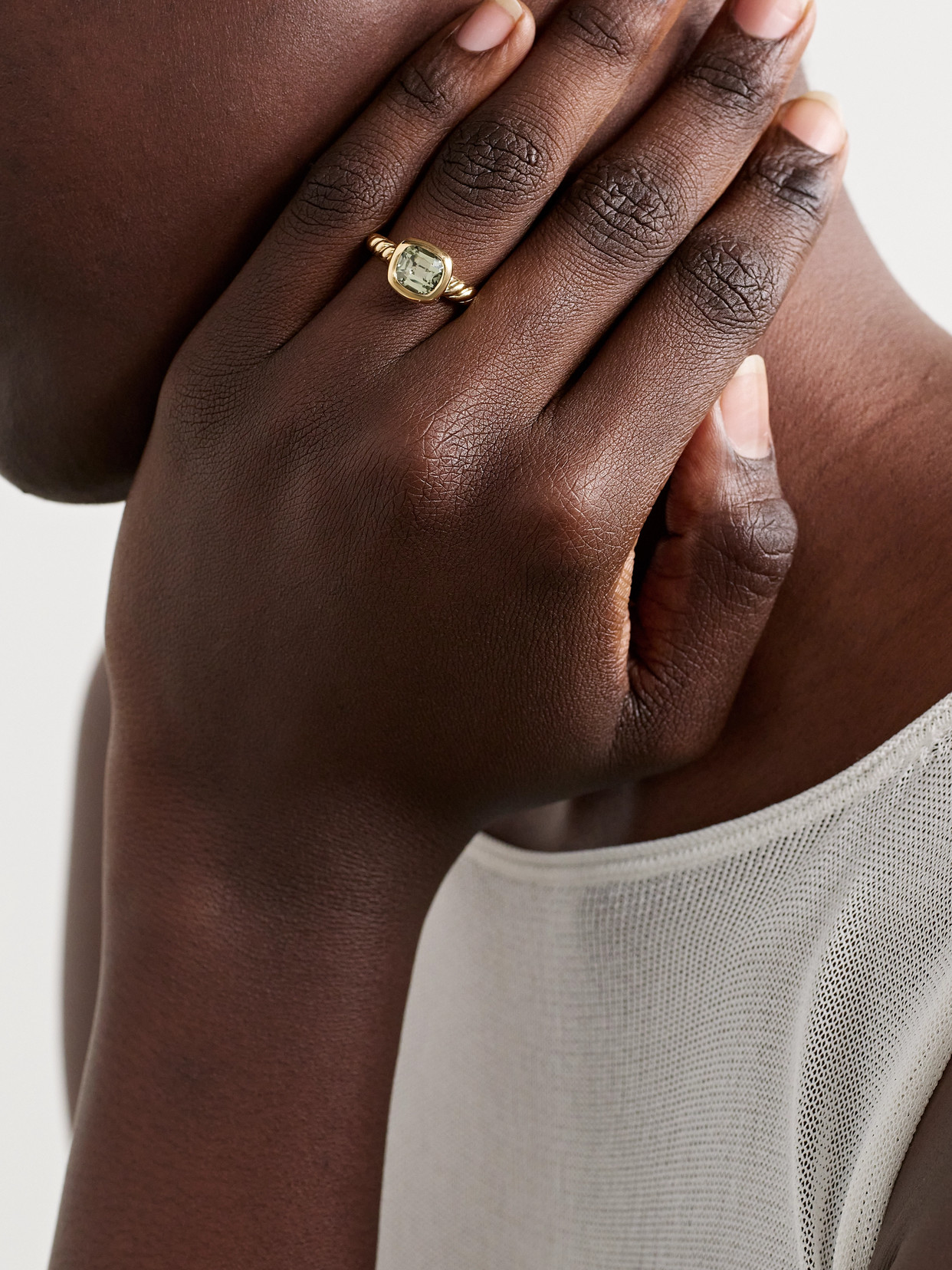 David Yurman Dy Mercer® 18-karat Gold Prasiolite Ring In Gold