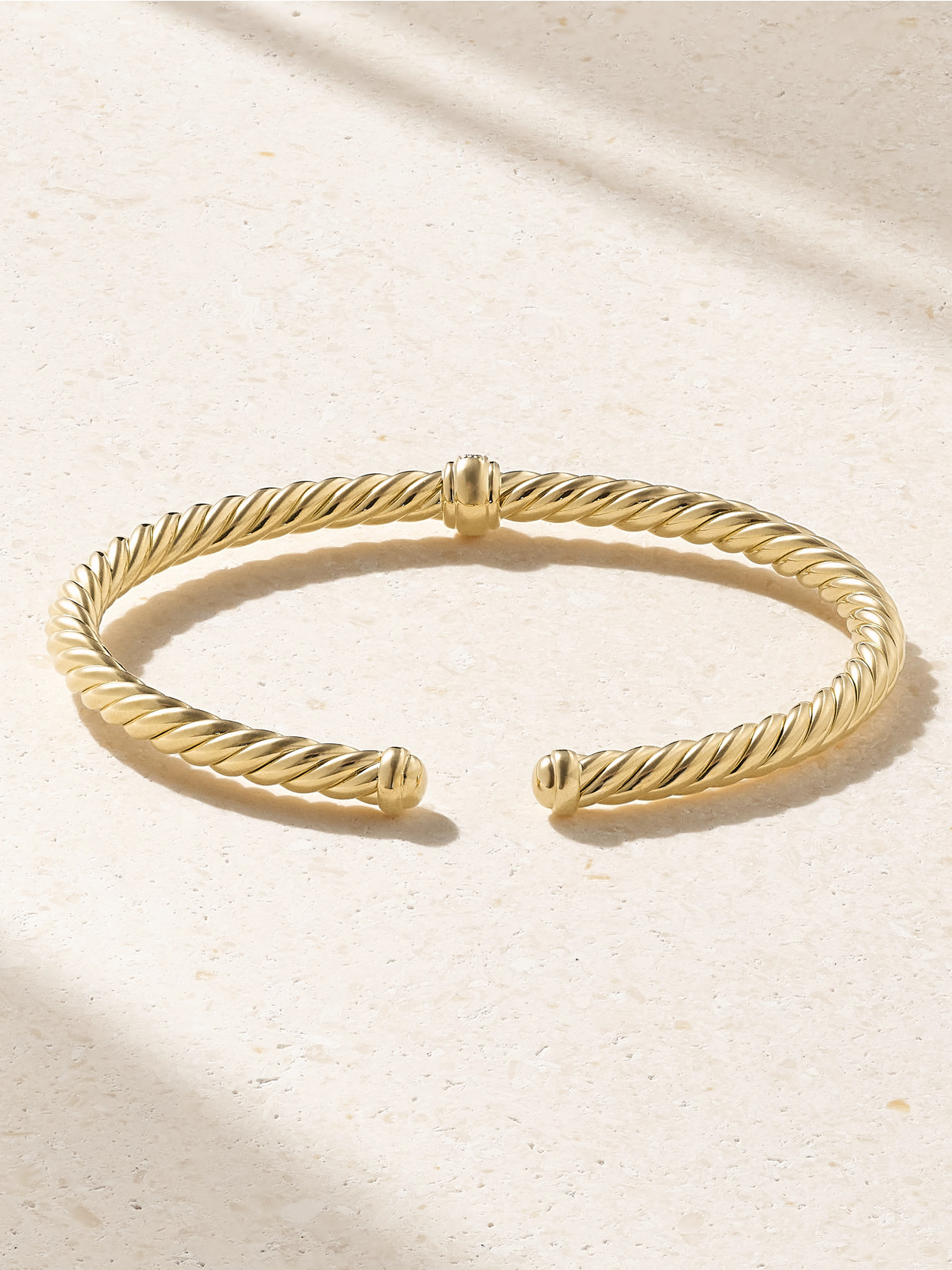 David Yurman Cablespira® Flex Station 18-karat Gold Diamond Cuff In Gold