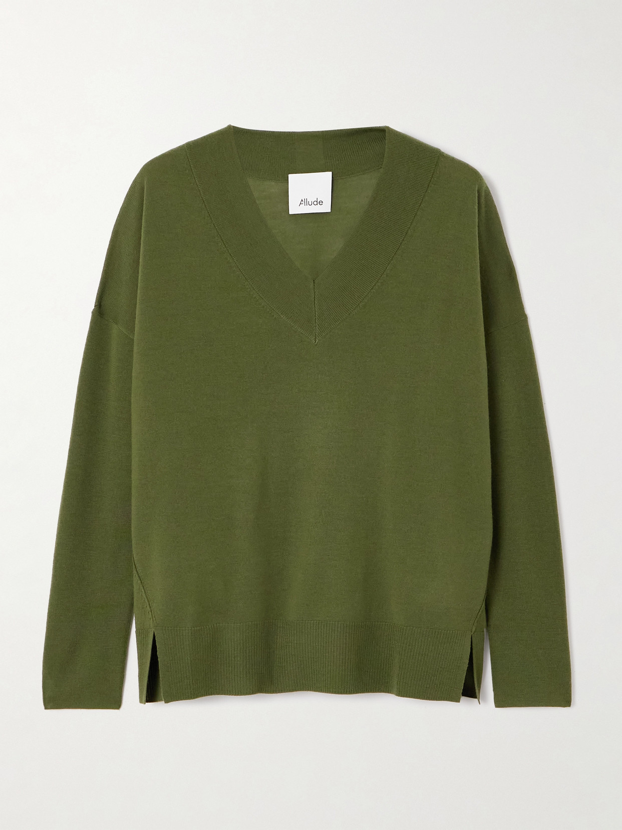 Allude Wool Sweater In Green