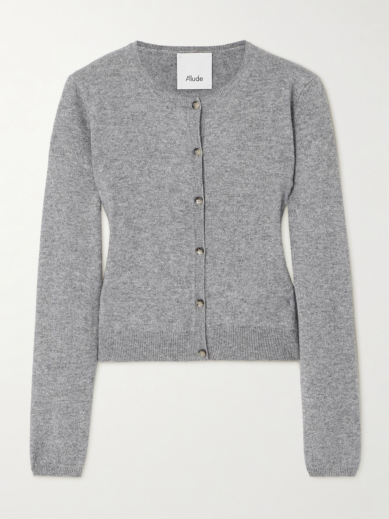 Allude Cotton And Cashmere-blend Cardigan In Gray