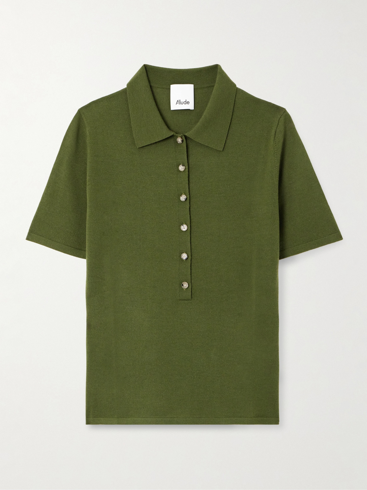 Allude Wool Polo Shirt In Green