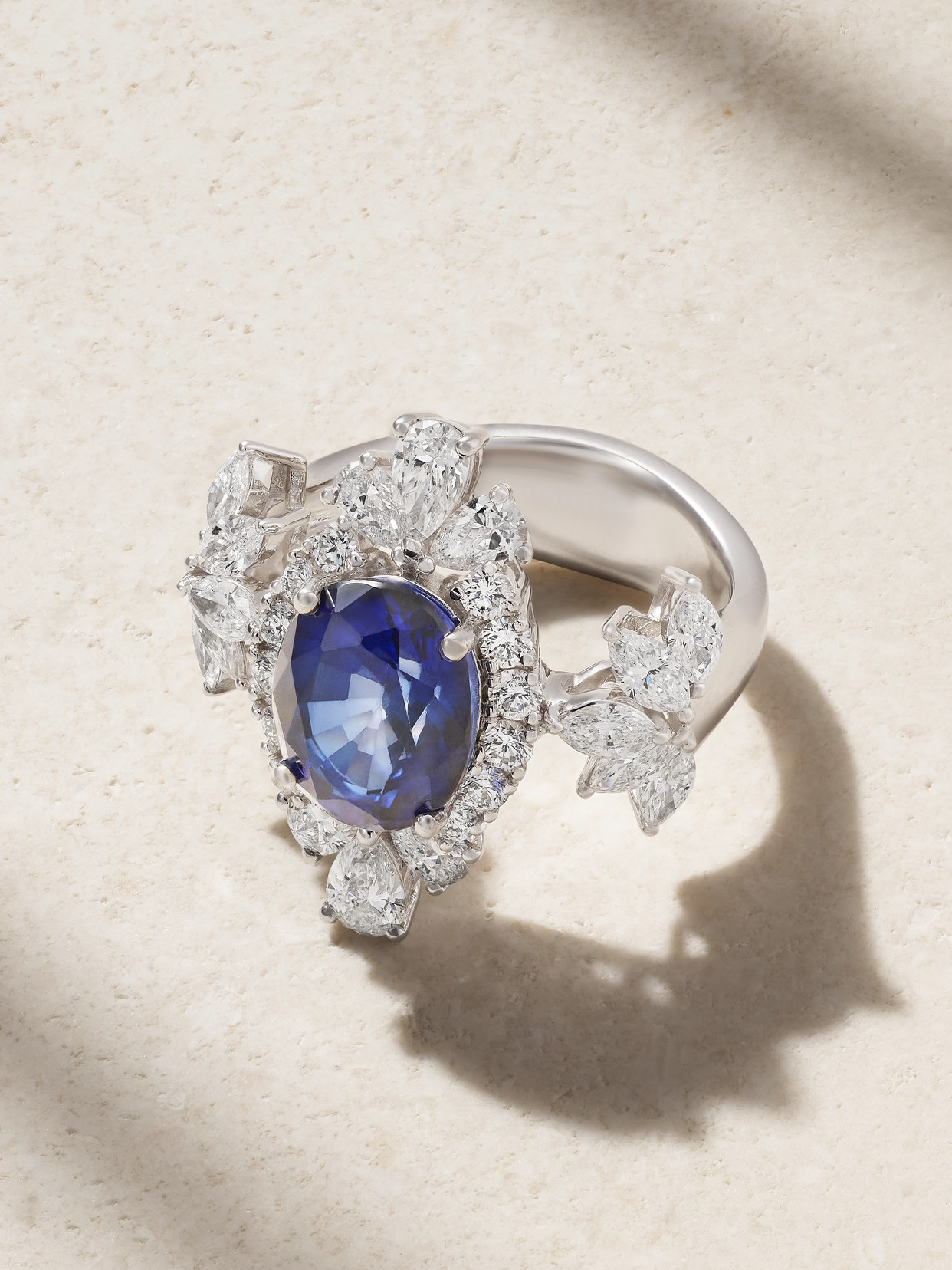 Yeprem 18-karat White Gold, Sapphire And Diamond Ring