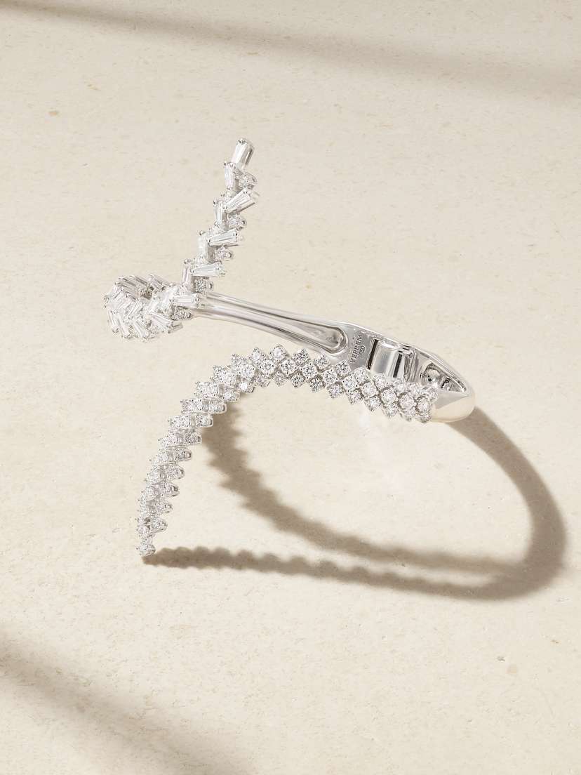 YEPREM 18-karat White Gold Diamond Cuff