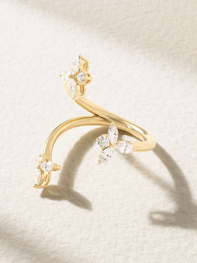 YEPREM Strada Stackable 18-karat Yellow And White Gold Diamond Ring