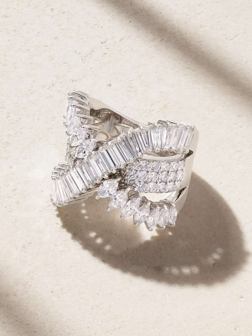 YEPREM 18-karat White Gold Diamond Ring