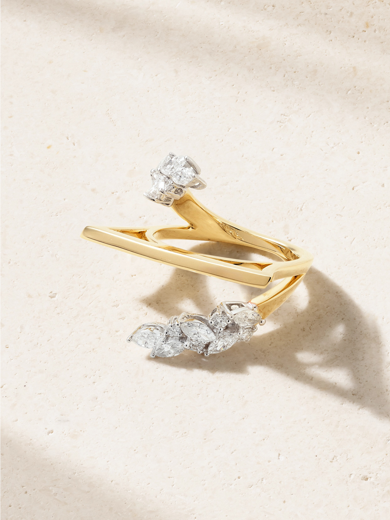 YEPREM - 18-karat White And Yellow Gold Diamond Ring - 7