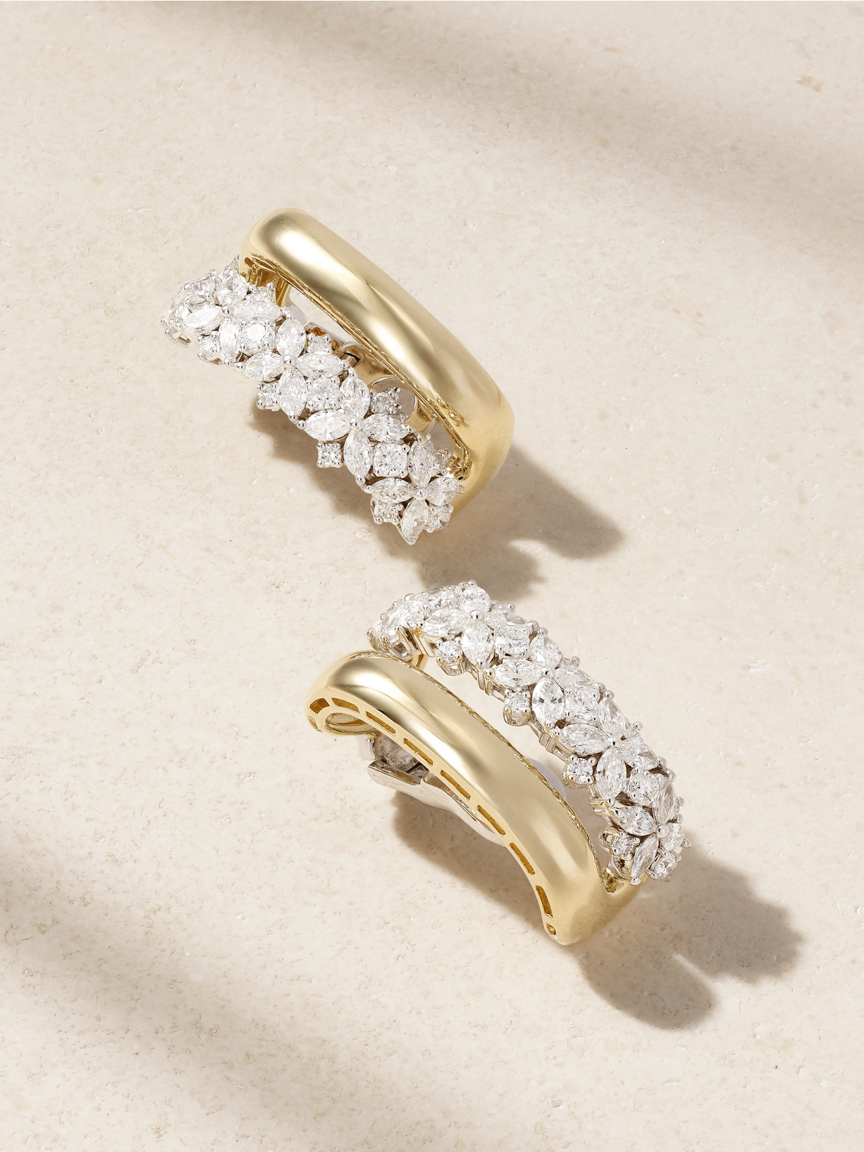 Yeprem Strada 18-karat Yellow And White Gold Diamond Clip Earrings