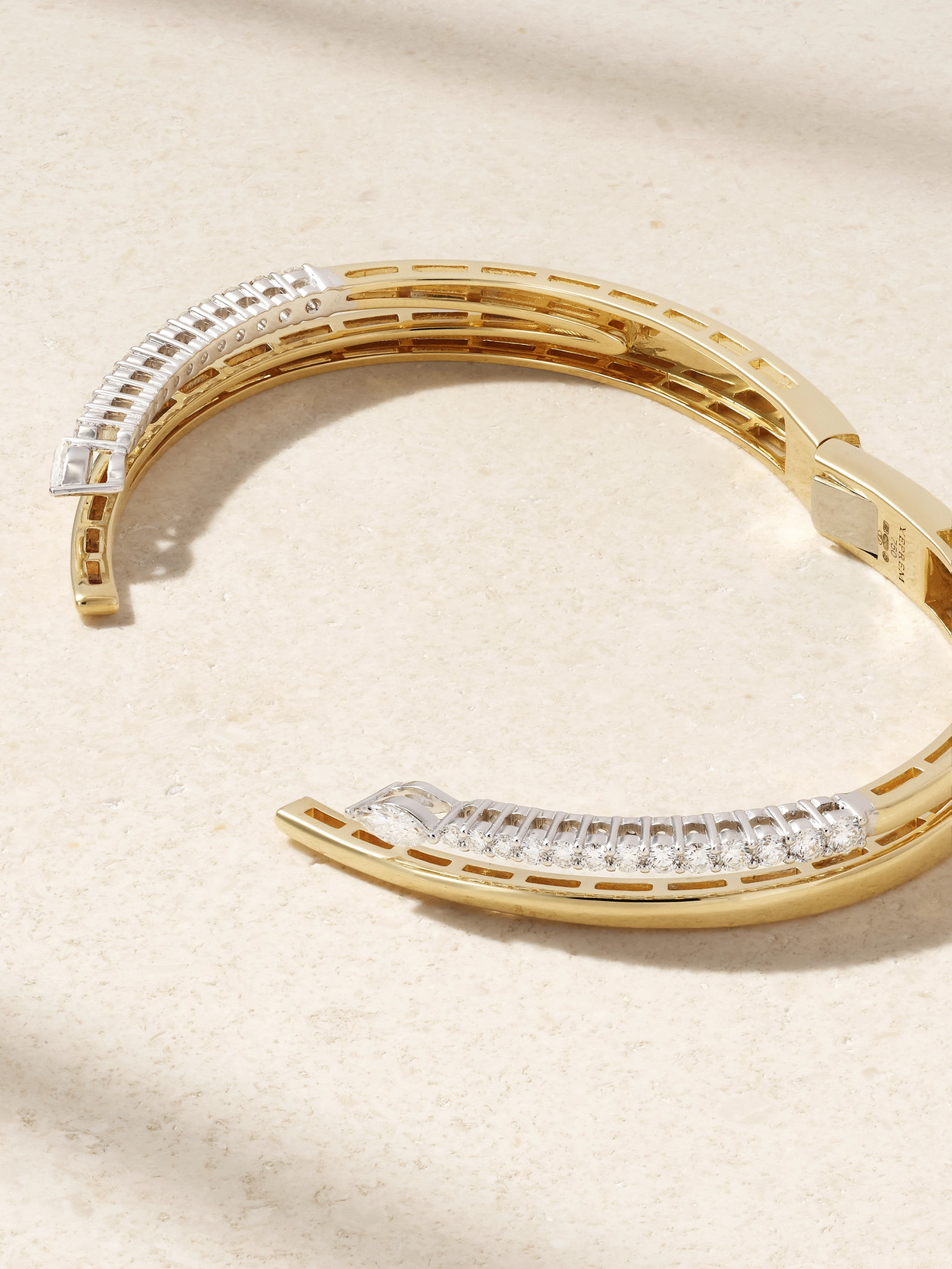 Yeprem Strada 18-karat Yellow And White Gold Diamond Cuff