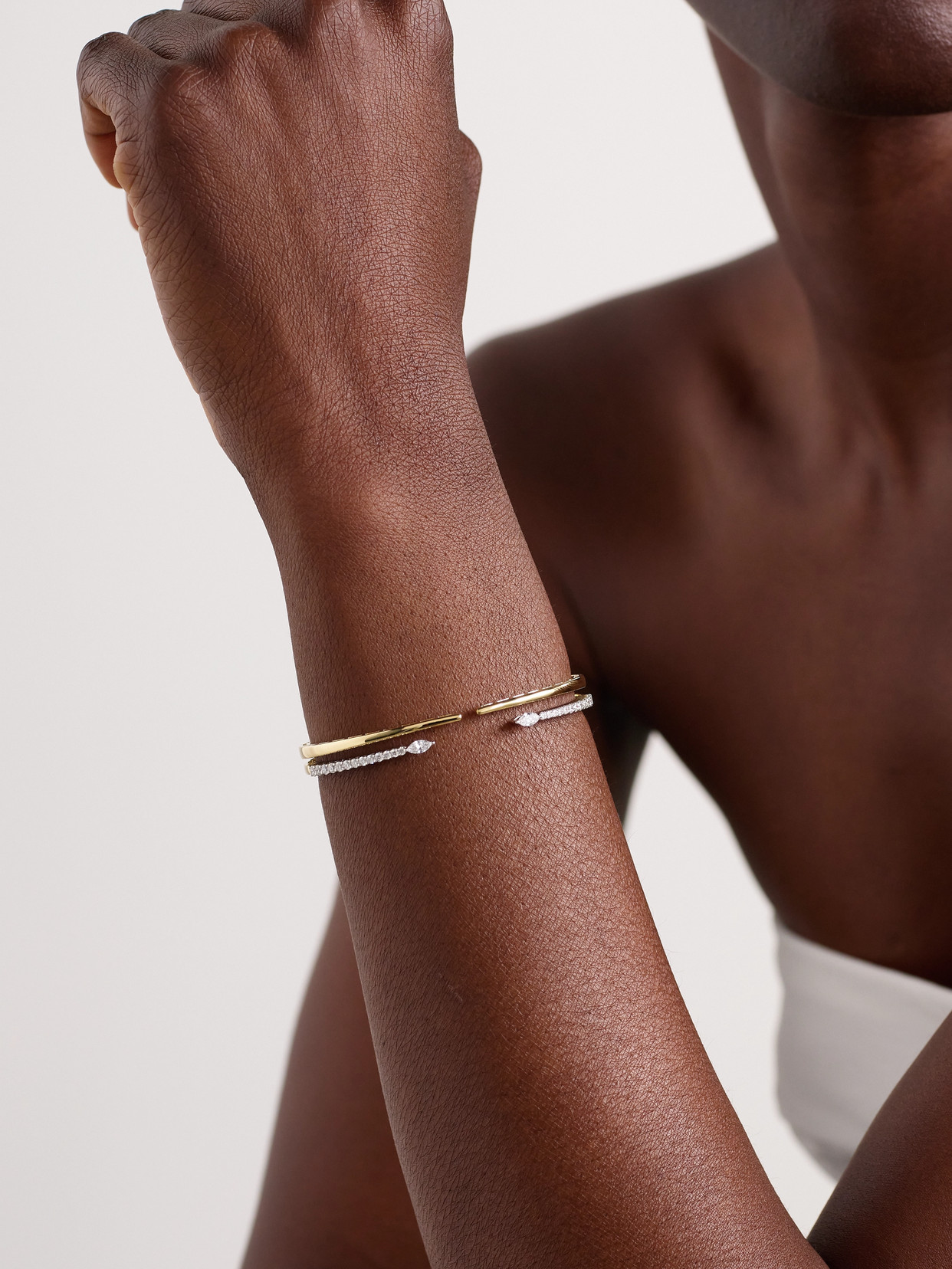 Yeprem Strada 18-karat Yellow And White Gold Diamond Cuff