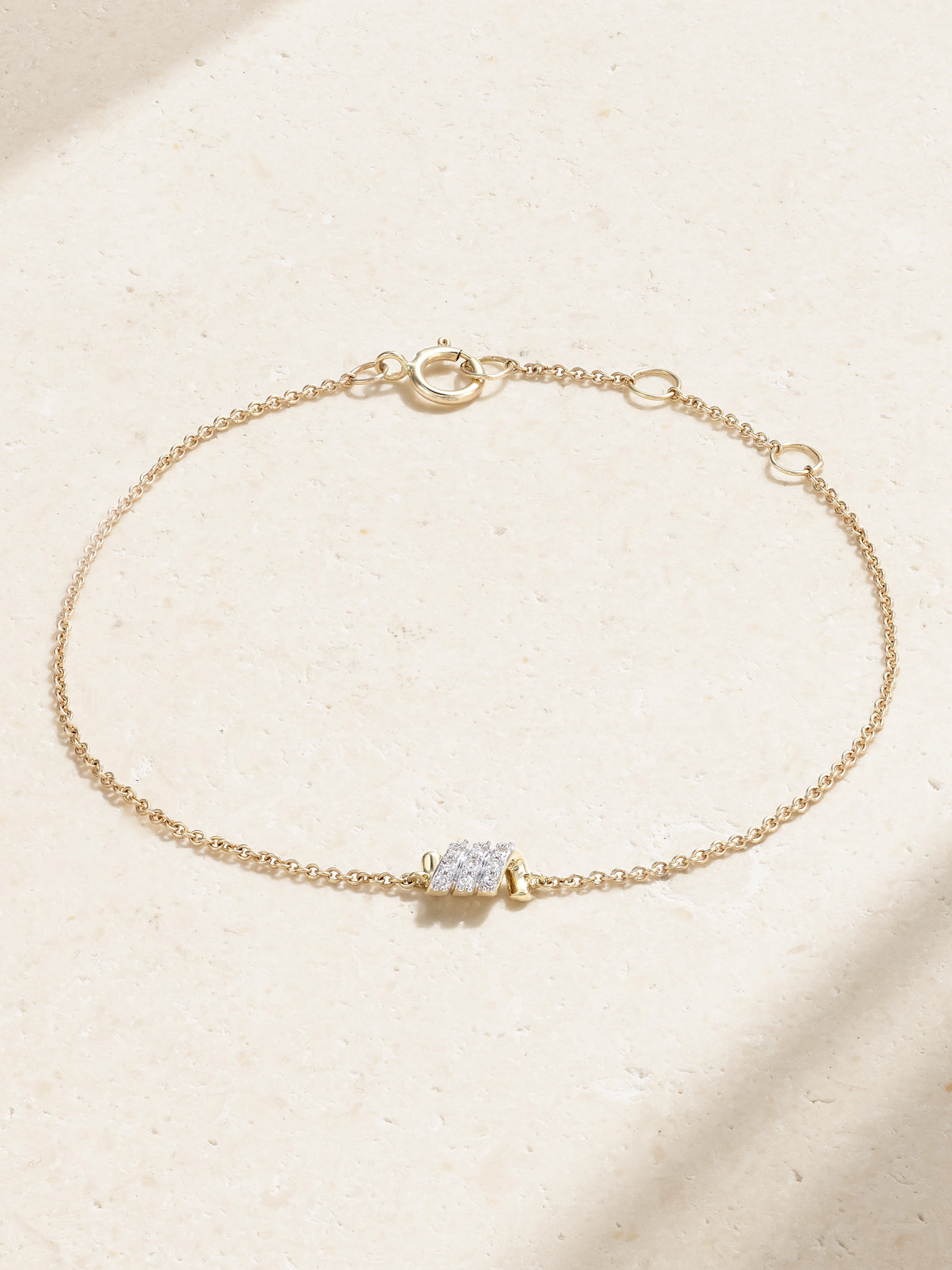 Stone And Strand Twinkling Twine 10-karat Gold Diamond Bracelet