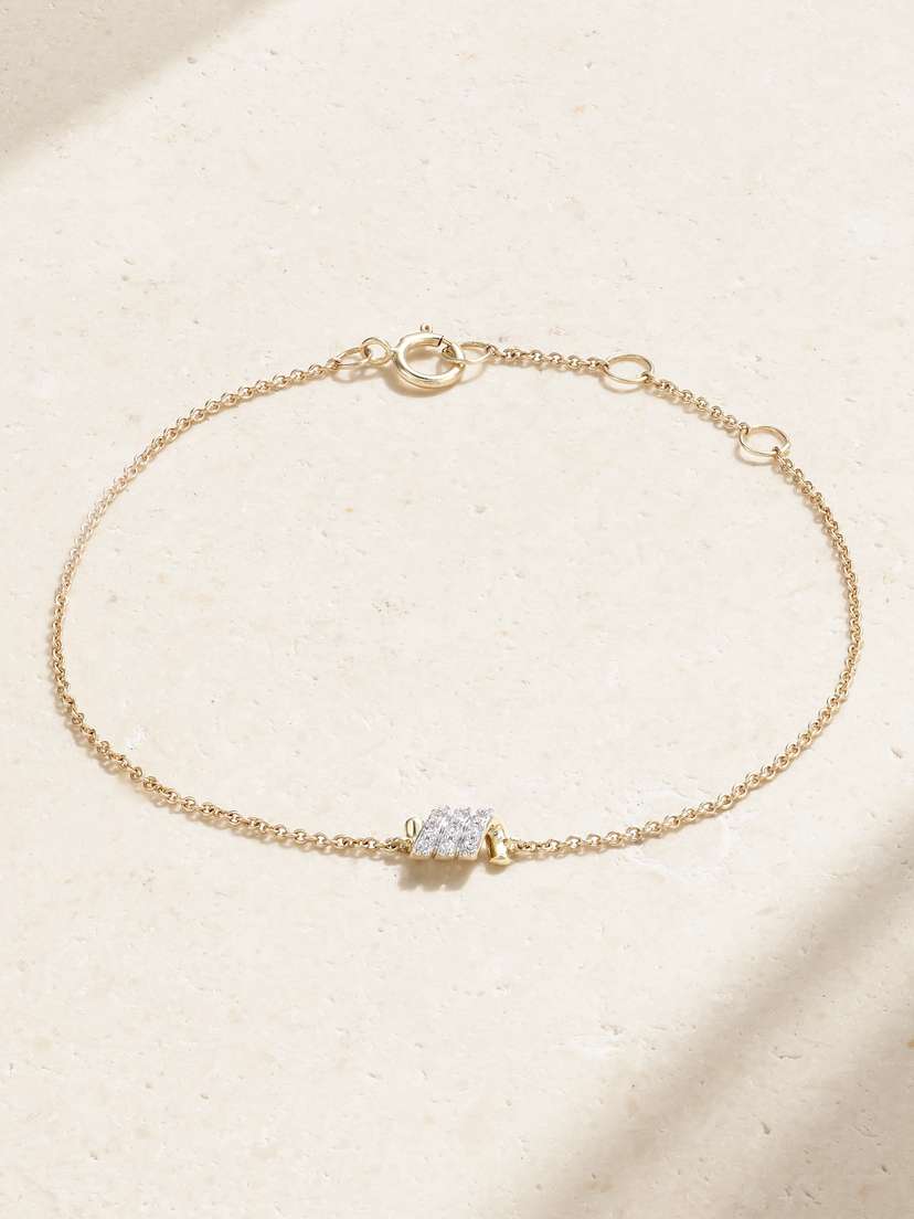 STONE AND STRAND Twinkling Twine 10-karat Gold Diamond Bracelet