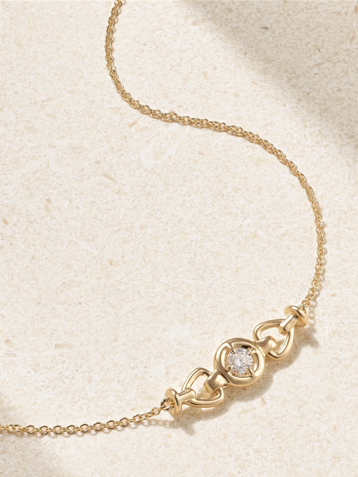 STONE AND STRAND SILVIA 14-KARAT GOLD DIAMOND NECKLACE 