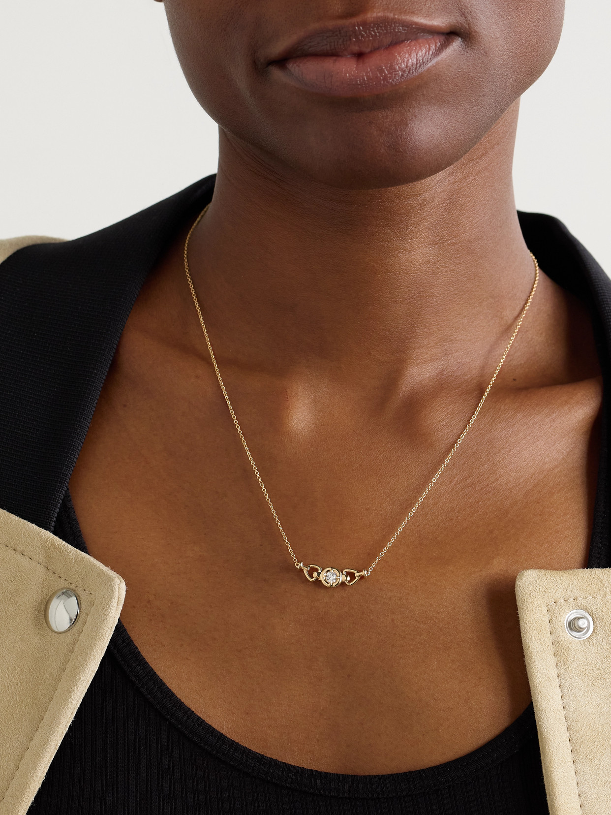 STONE AND STRAND SILVIA 14-KARAT GOLD DIAMOND NECKLACE 