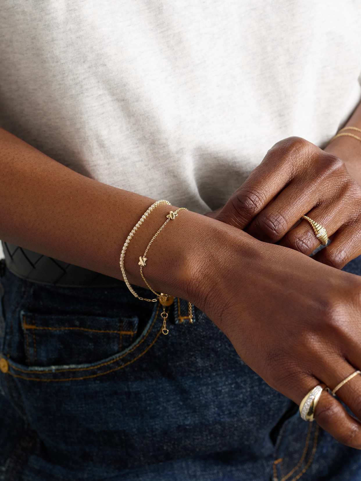 STONE AND STRAND MARKS THE SPOT 14-KARAT GOLD BRACELET