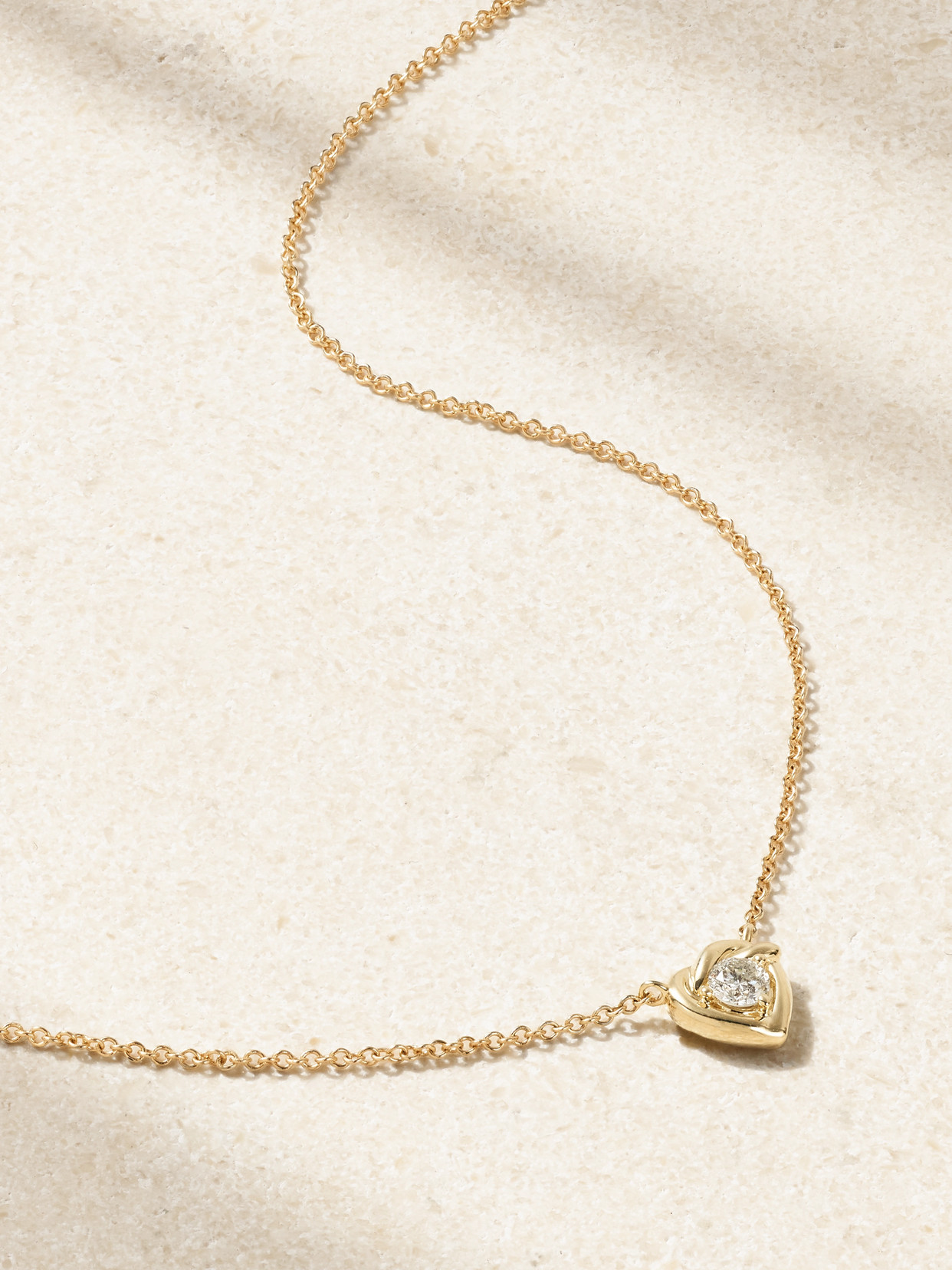 Stone And Strand Tie The Knot 10-karat Gold Diamond Necklace