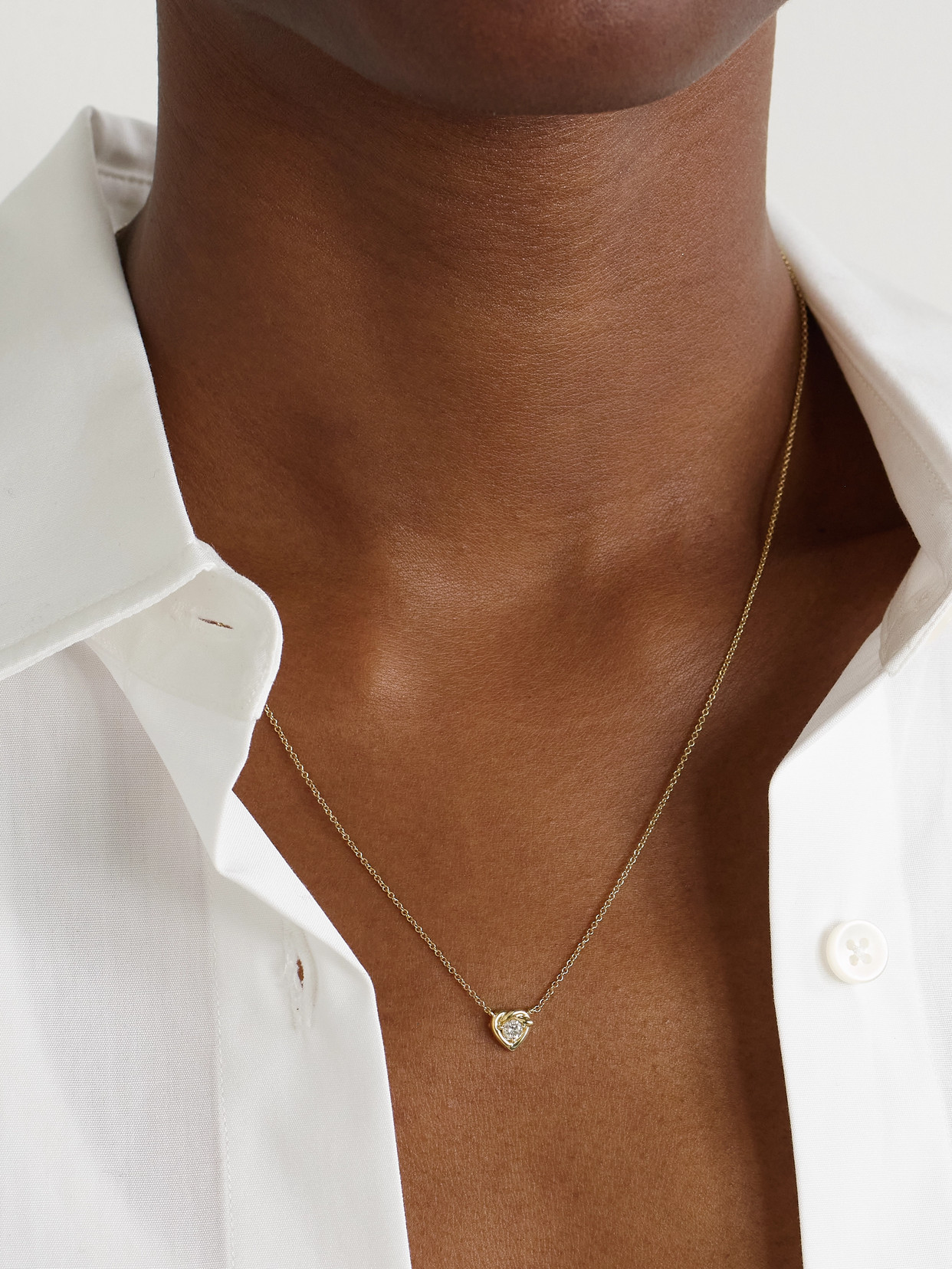 Shop Stone And Strand Tie The Knot 10-karat Gold Diamond Necklace