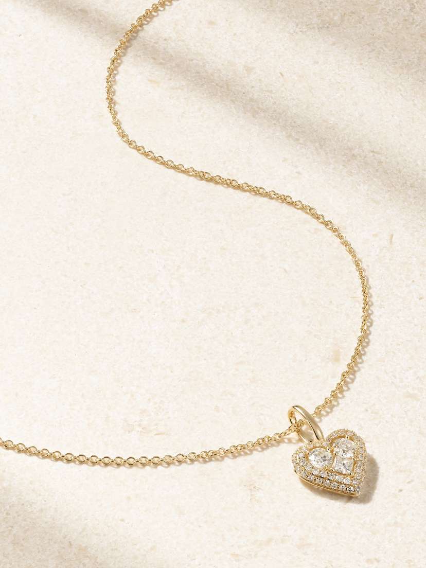 STONE AND STRAND Piece Of My Heart Sparkle 14-karat Gold Diamond Necklace