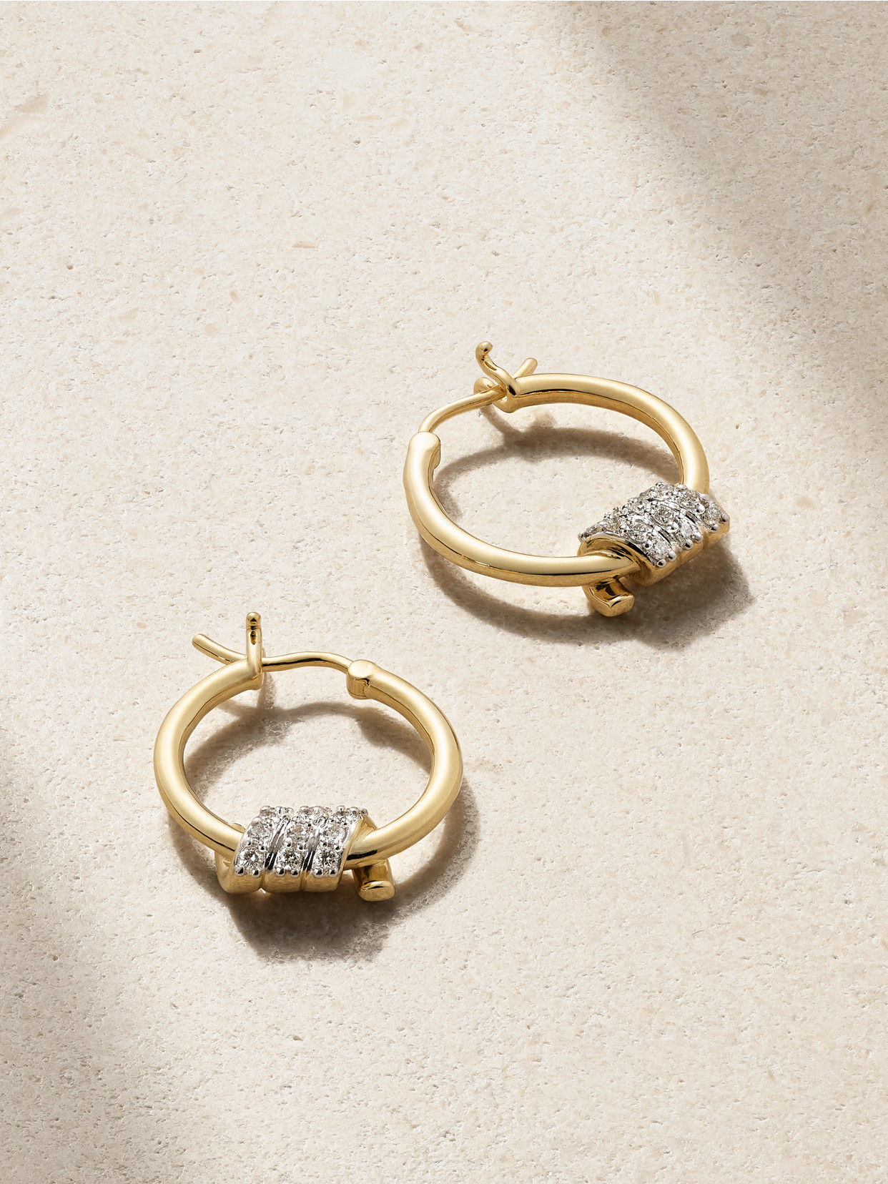 Stone And Strand Twinkling Twine 10-karat Gold Diamond Hoop Earrings
