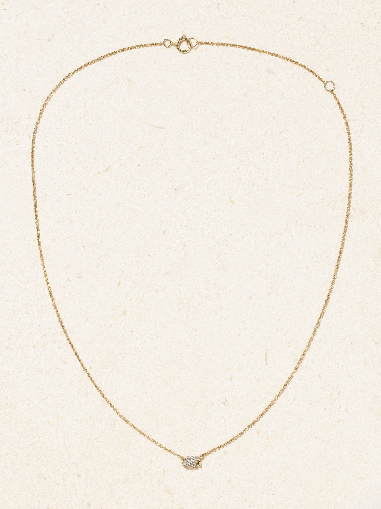 STONE AND STRAND TWINKLING TWINE 10-KARAT GOLD DIAMOND CHOKER