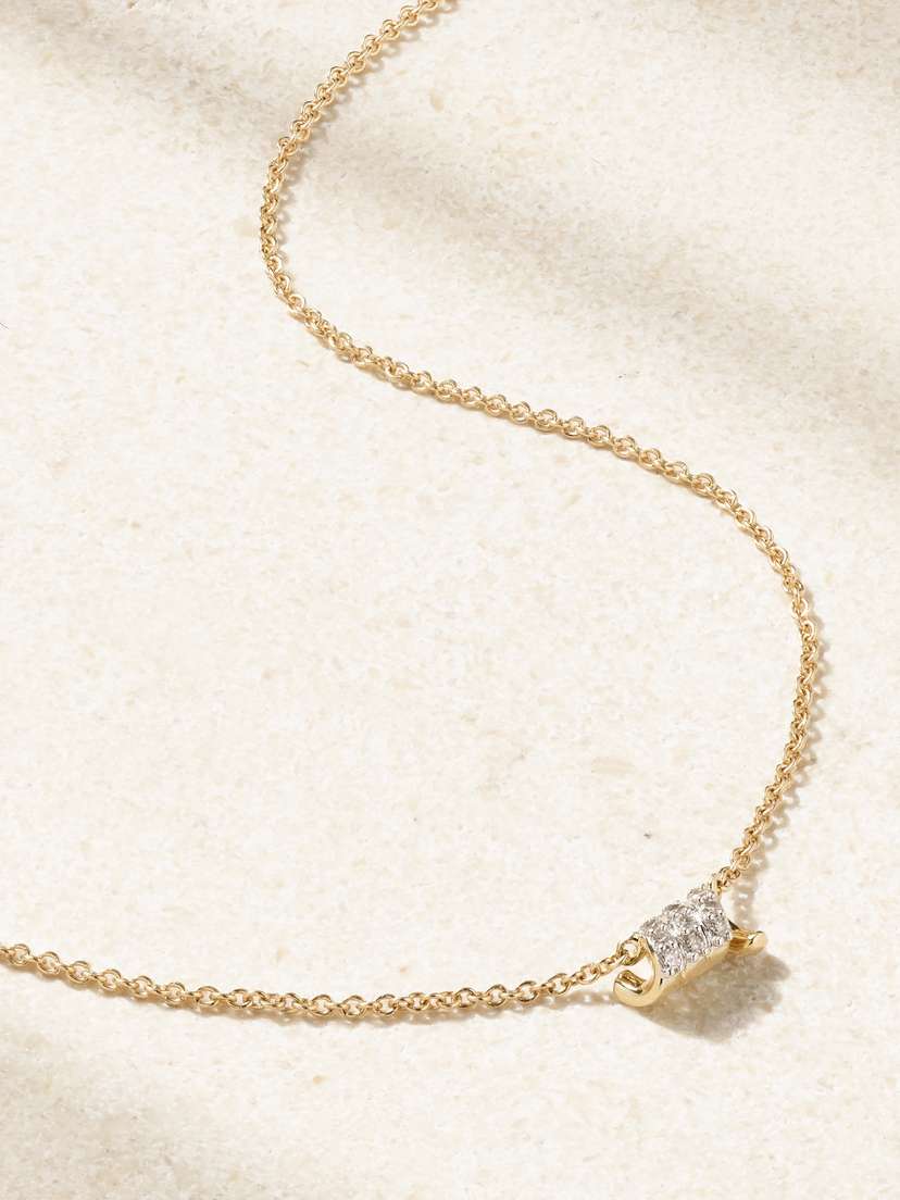 STONE AND STRAND Twinkling Twine 10-karat Gold Diamond Choker