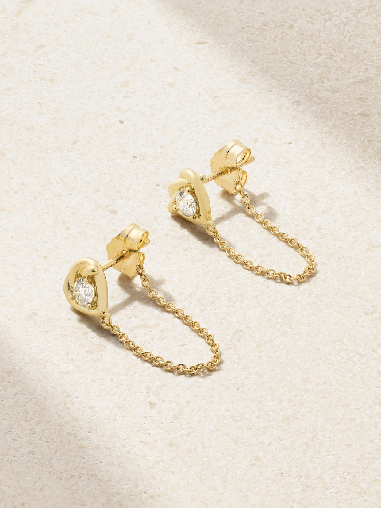 Stone And Strand Tie The Knot 10-karat Gold Diamond Earrings