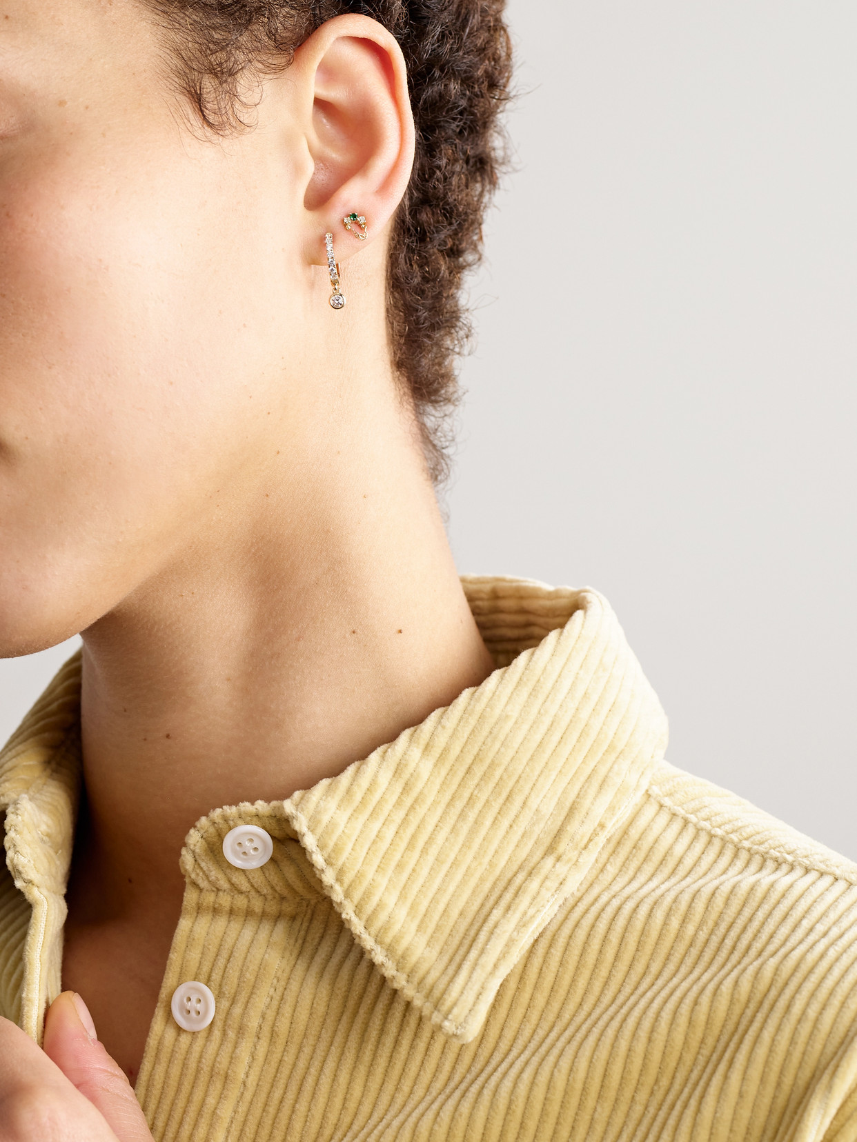 Shop Stone And Strand 14-karat Gold Diamond Hoop Earrings