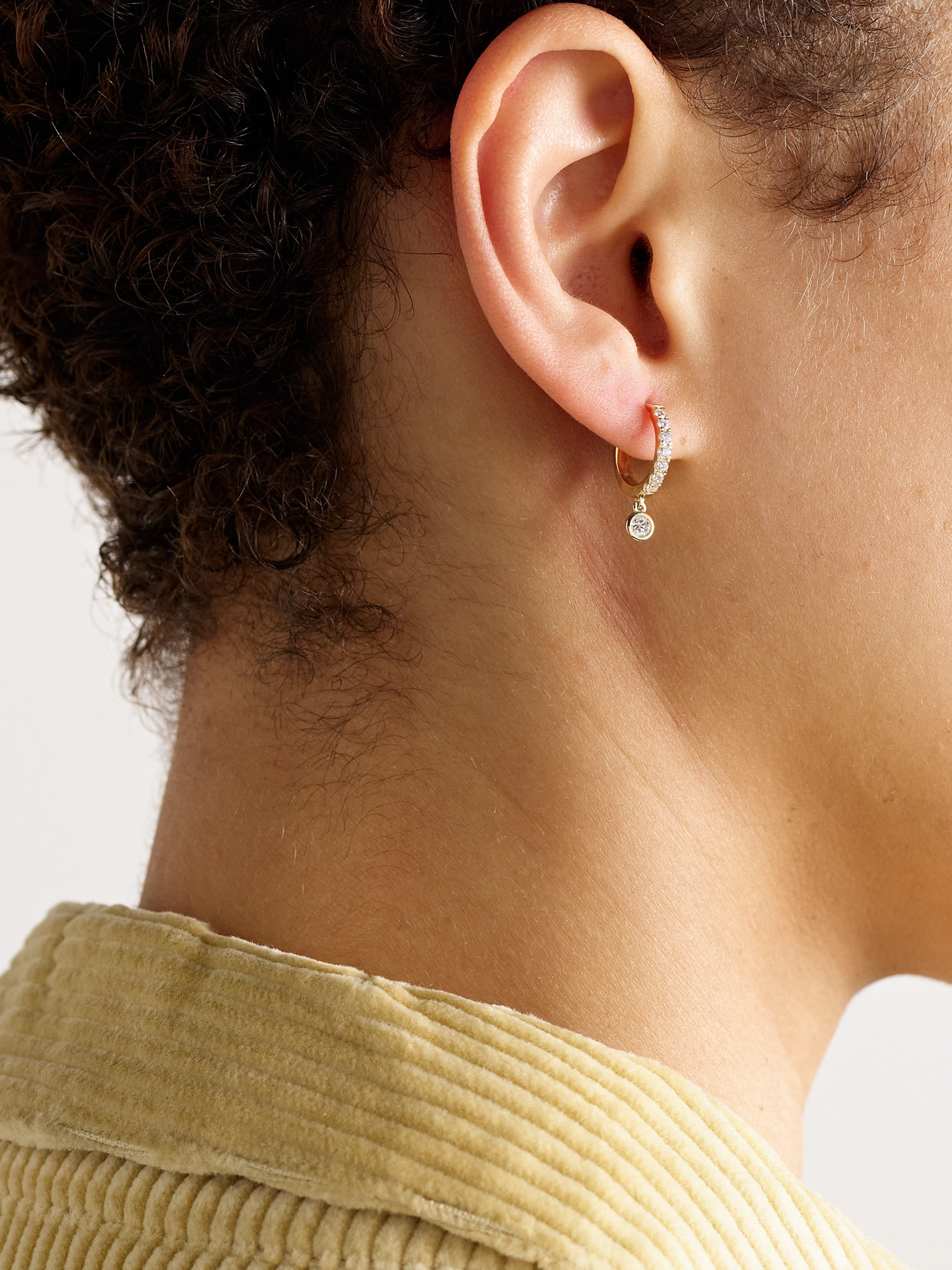 Shop Stone And Strand 14-karat Gold Diamond Hoop Earrings